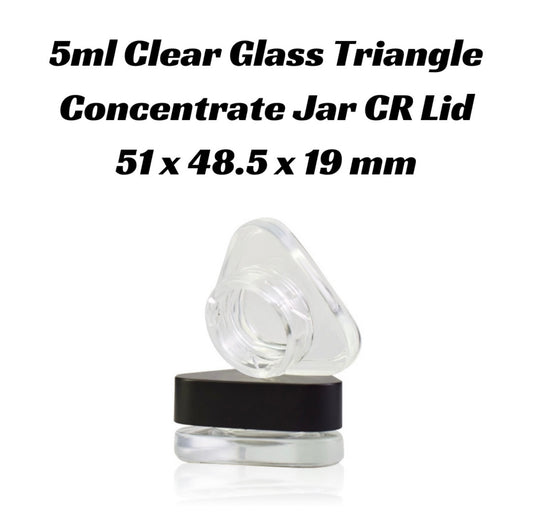 5mL clear glass triangle concentrate container *CHILD RESISTANT*