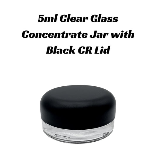 5mL glass concentrate jar w/ black lid *CHILD RESISTANT*