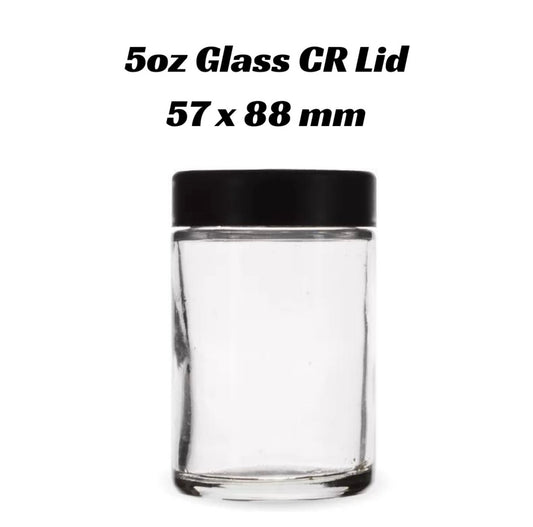 5oz Glass jar w/ black CR lid