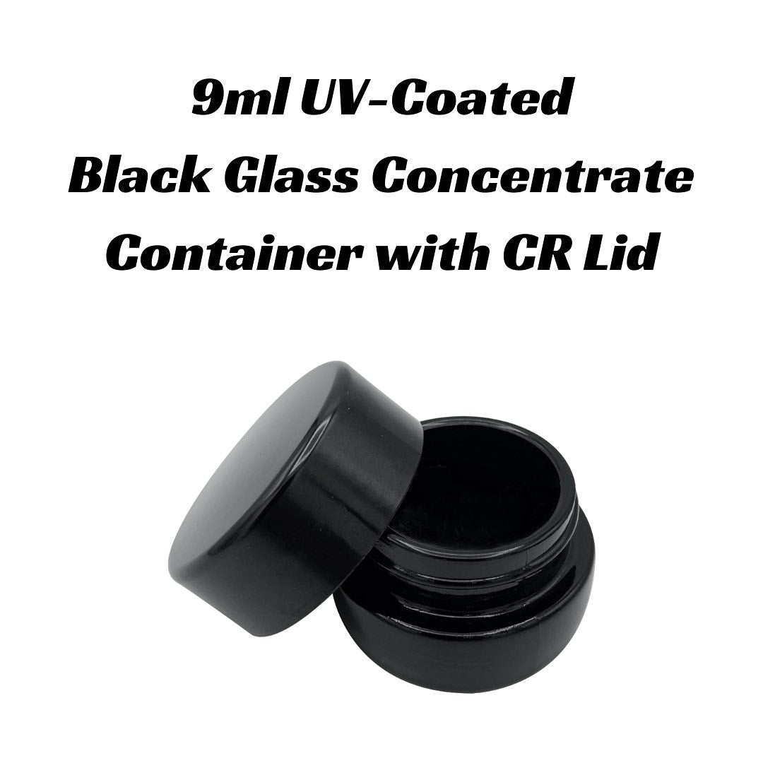 9ML black UV round concentrate jar